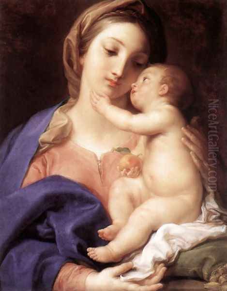 Madonna and Child c. 1742 Oil Painting by Pompeo Gerolamo Batoni