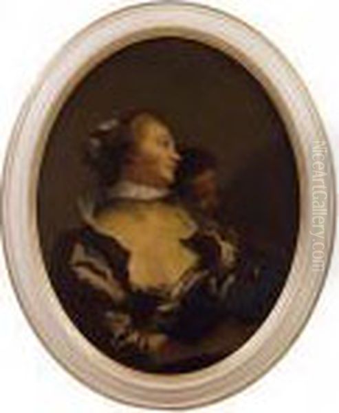 Dama Con Fanciulla Ecagnolino Oil Painting by Francesco Zugno