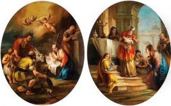 Anbetung Des Kindes Im Stall Von Bethlehem Oil Painting by Francesco Zugno