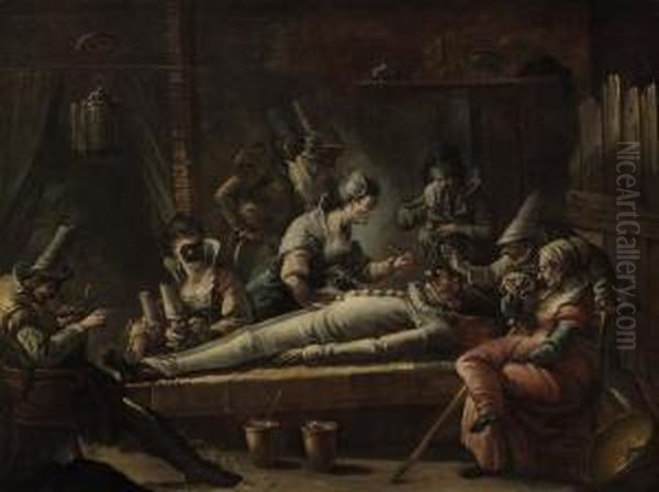 The Death Of Pulcinello Oil Painting by Francesco Zugno