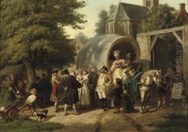 The Travelling Salesman Oil Painting by Jan Jacob Zuidema Broos