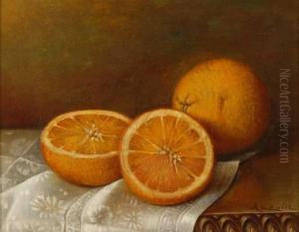 Still Life With Oranges Oil Painting by Abbie Luella Zuill