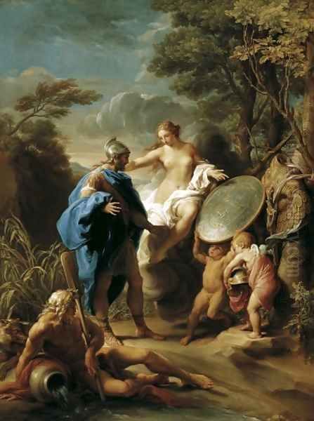 Venus Presenting Aeneas with Armour Forged by Vulcan 1748 Oil Painting by Pompeo Gerolamo Batoni