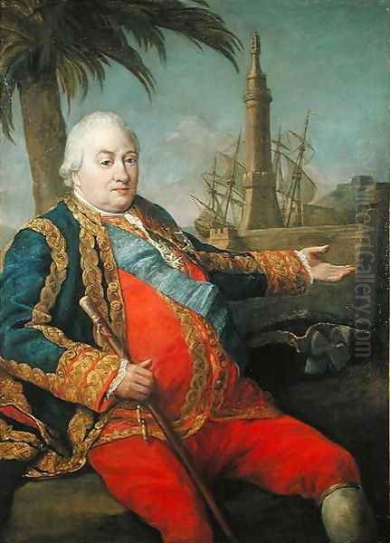 Pierre de Suffren Saint Tropez Oil Painting by Pompeo Gerolamo Batoni