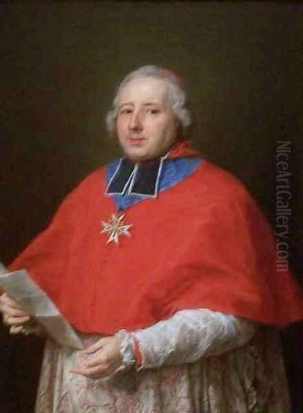 Portrait of Cardinal Etienne Rene Potiers de Gesvres Oil Painting by Pompeo Gerolamo Batoni