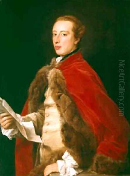 William Fermor 1758 Oil Painting by Pompeo Gerolamo Batoni