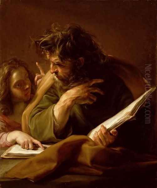 St Matthew Oil Painting by Pompeo Gerolamo Batoni