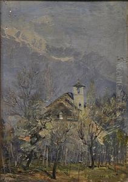 Blick Auf Tessiner Dorf Oil Painting by Ernst Theodor Zuppinger