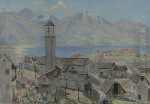 Tessiner Dorf Oil Painting by Ernst Theodor Zuppinger