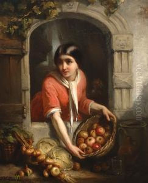 The Vegetable Stall Oil Painting by Frederick Willem Zurcher