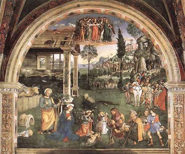 Adoration of the Child 1501 Oil Painting by Bernardino di Betto (Pinturicchio)