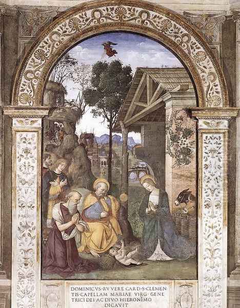 Adoration of the Christ Child c. 1490 Oil Painting by Bernardino di Betto (Pinturicchio)