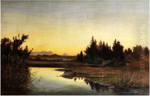 Waldlandschaft Oil Painting by Anton Georg Zwengauer