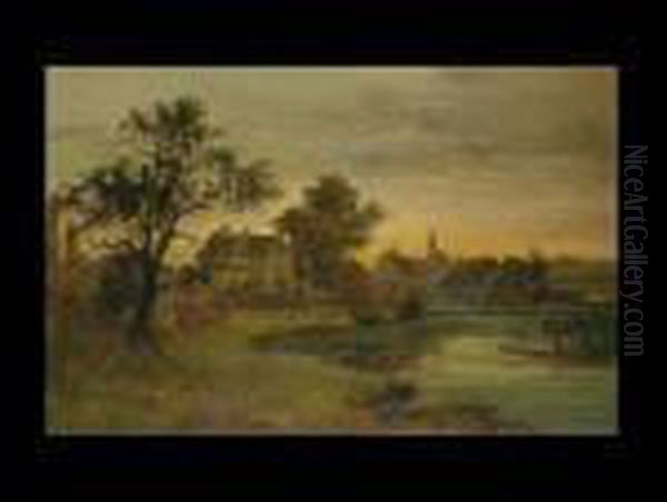 Am Dorfteich Oil Painting by Anton Georg Zwengauer