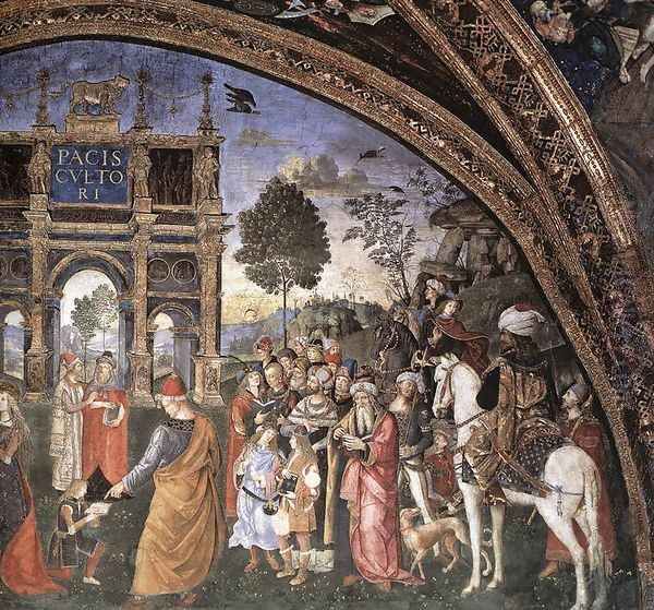 St Catherine's Disputation (detail-2) 1492-94 Oil Painting by Bernardino di Betto (Pinturicchio)