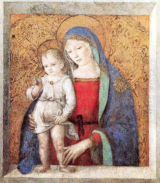 The Madonna of the Windowsill Oil Painting by Bernardino di Betto (Pinturicchio)