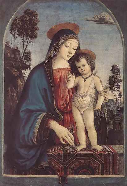 The Virgin and Child 1475-80 Oil Painting by Bernardino di Betto (Pinturicchio)