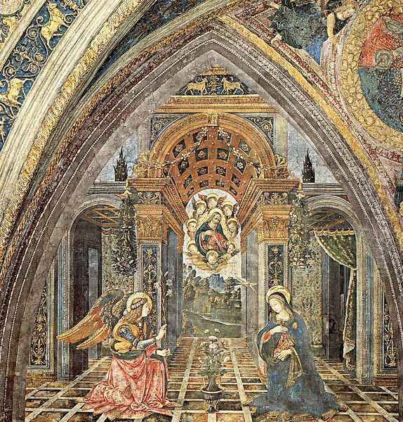 The Annunciation Oil Painting by Bernardino di Betto (Pinturicchio)