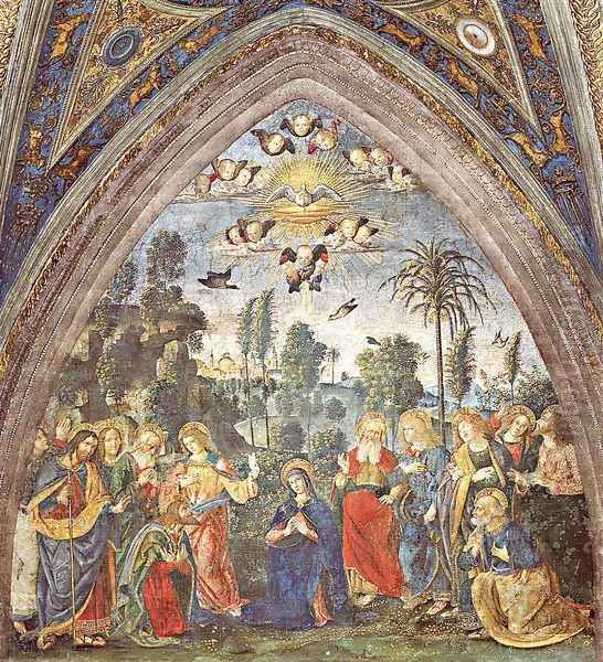 The Descent of the Holy Spirit Oil Painting by Bernardino di Betto (Pinturicchio)