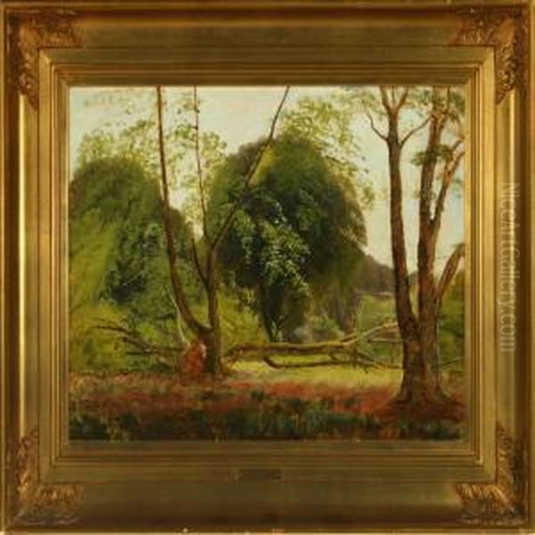 With Broughtdown Tree, In The Background House Oil Painting by Carl Frederick Aagaard