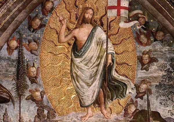 The Resurrection (center view) Oil Painting by Bernardino di Betto (Pinturicchio)