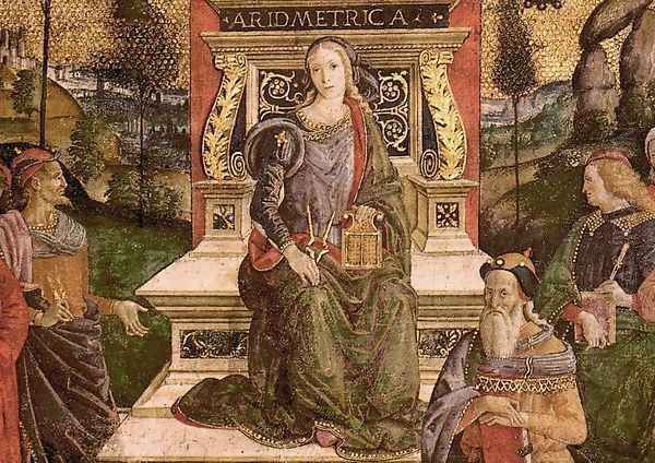 The Arithmetic (lower center view) Oil Painting by Bernardino di Betto (Pinturicchio)