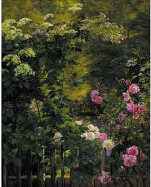 The Rose Garden Oil Painting by Carl Frederick Aagaard