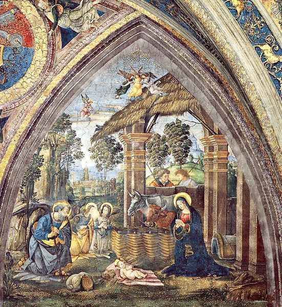 The Nativity (2) Oil Painting by Bernardino di Betto (Pinturicchio)