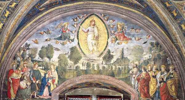 The Ascension Oil Painting by Bernardino di Betto (Pinturicchio)