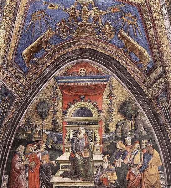 The Arithmetic Oil Painting by Bernardino di Betto (Pinturicchio)