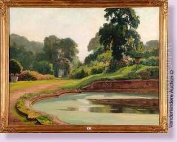 Bassin Dans Un Parc Oil Painting by Pierre Abatucci