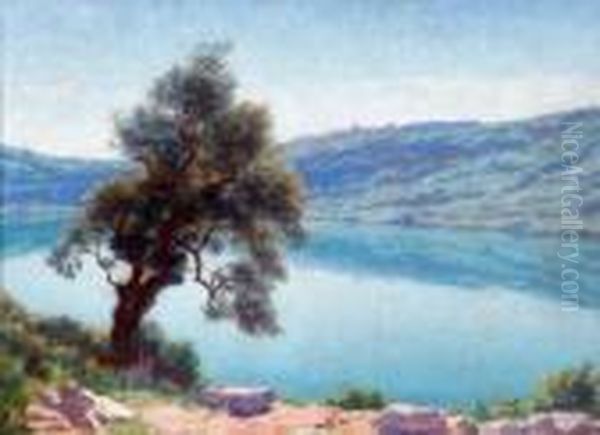 Veduta Del Lago Di Nemi Oil Painting by Pierre Abatucci