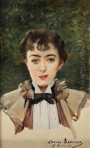 Portrait De Mademoiselle Luppe Oil Painting by Louise Abbema