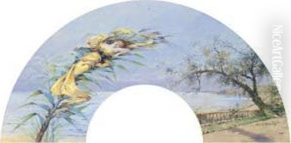 Design For A Fan: An Allegory Of Summer Oil Painting by Louise Abbema