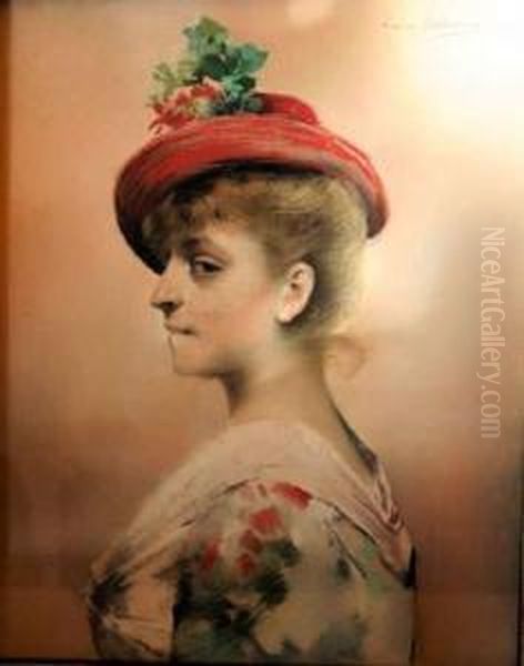 Abbema . Portrait De Mademoiselle Dudley, Pensionnaire De La Comedie Francaise Oil Painting by Louise Abbema