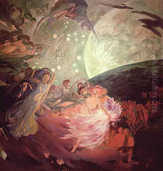 Truth, Leading the Sciences, Giving Light to Man 1891 Oil Painting by Paul Albert Besnard