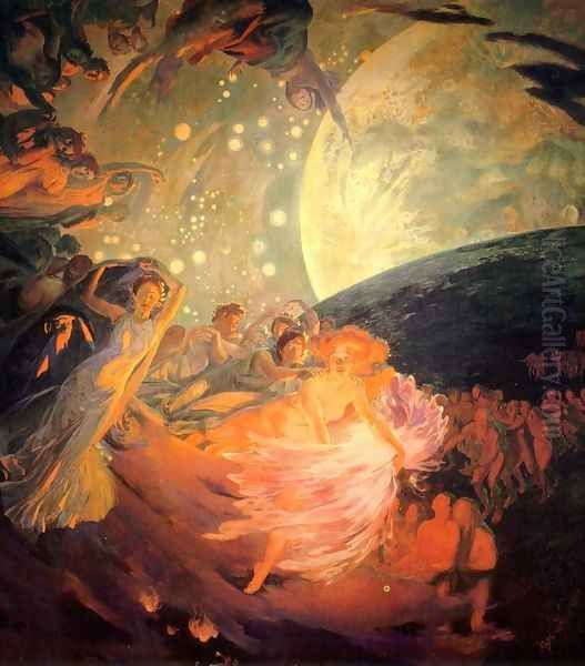 Decoration for a Ceiling Oil Painting by Paul Albert Besnard