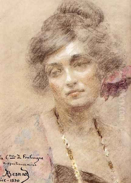 Portrait of a Woman, 1890 Oil Painting by Paul Albert Besnard