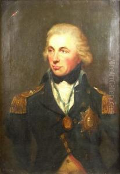 A Portrait Of Admiral Lord Nelson,half Length Oil Painting by Lemuel Francis Abbott