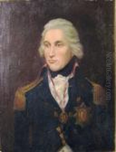 'portrait Of Vice Admiral Horatio Lord Nelson' Oil Oncanvas, 39cm X 51cm, Framed Oil Painting by Lemuel Francis Abbott