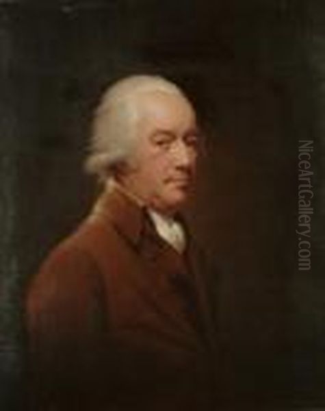 Portrait, Bust Length Of A Gentleman Wearing A Brown Coat Oil Painting by Lemuel Francis Abbott