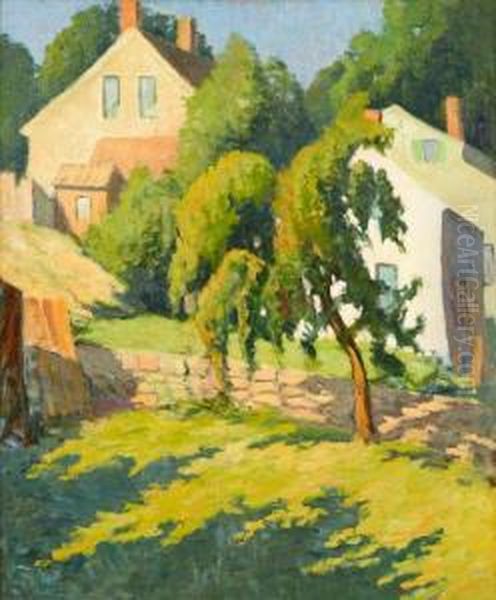 Backyard Rockport Oil Painting by Yarnall Abbott