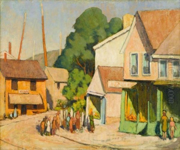 Street By The Harbor Oil Painting by Yarnall Abbott