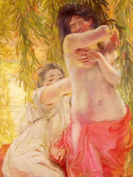 Sous Les Saules (Under the Willows) Oil Painting by Paul Albert Besnard