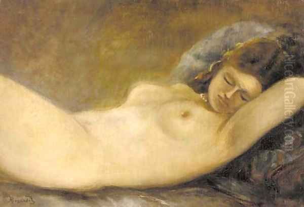 Reclining nude Oil Painting by Paul Albert Besnard