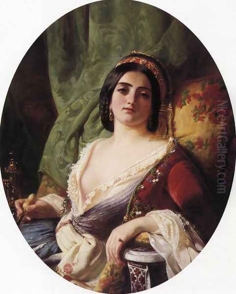 A Young Woman from Smyrna Oil Painting by Charles Edouard Boutibonne