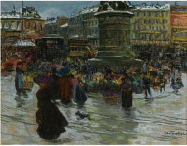 Place De La Republique Oil Painting by Louis Abel-Truchet