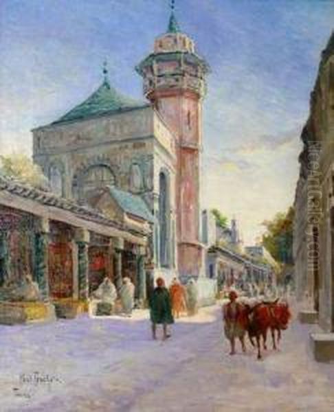 Ruelle Animee A Tunis Oil Painting by Louis Abel-Truchet