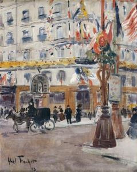 Vue De Paris Un Quatorze Juillet Oil Painting by Louis Abel-Truchet