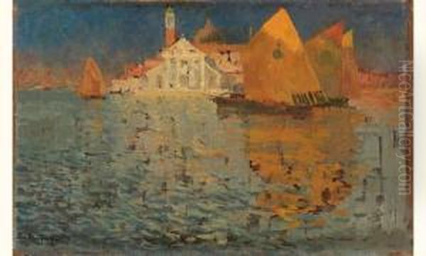 Vue De Venise Oil Painting by Louis Abel-Truchet